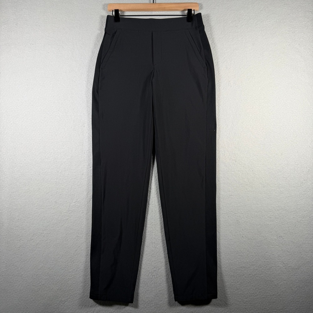 Athleta Brooklyn Ankle Pants Black Tapered Travel Trousers 467191 Size 4 Tall